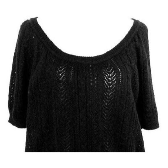 ✨EXPRESS Black Open Cable Knit Wool Mohair Sweater - Picture 2 of 3
